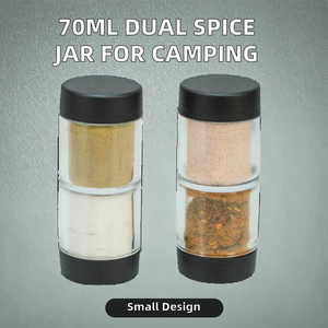 Coctelera portátil <span class=keywords><strong>de</strong></span> doble cabeza <span class=keywords><strong>de</strong></span> 70ml para tarros <span class=keywords><strong>de</strong></span> especias para mascotas, coctelera <span class=keywords><strong>de</strong></span> condimentos <span class=keywords><strong>de</strong></span> plástico para acampar al aire libre con tapa para almacenamiento - Product Image 2