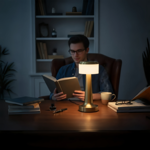 Lampe de table LED <span class=keywords><strong>rechargeable</strong></span> moderne Abat-jour en tissu Bras flexible Contrôle tactile Écologique Design simple pour chambre à coucher Utilisation en hôtel - Product Image 5