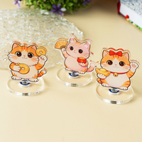 Support rotatif en acrylique, imprimé UV, gravé, personnalisé, avec pendentif périphérique de dessin animé, figurine humanoïde DIY, ornements de bureau
