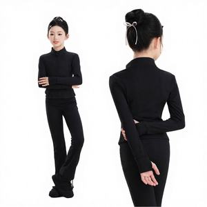 Conjunto Deportivo de 2 Piezas para Niñas, Leggings y Chaqueta de Yoga de Terciopelo con Spandex, para Ejercicio - Product Image 4