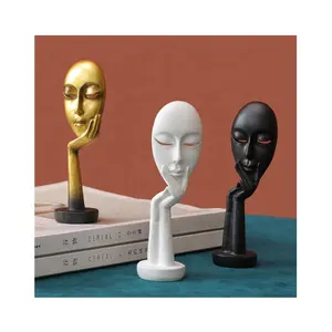 Statuette de visage en résine personnalisable pour femmes, statue personnalisée en 3D, méditation humain, nouveau cadeau artisanal minimaliste, décoration de maison, vente en gros, - Product Image 1