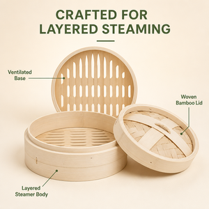 Vaporera de Bambú para <span class=keywords><strong>Dim</strong></span> <span class=keywords><strong>Sum</strong></span> Cantonés, Bollos al Vapor, Uso Doméstico y en Restaurantes - Product Image 2