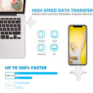 4-in-1 USB <strong>Flash</strong> Drive Metal 64GB OTG USB <strong>2</strong>.0 3.0 U Disk USB C Stick With 8GB to 256GB <strong>Memory</strong> Available in 32GB 16GB - Product Image 5