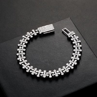 Bracelet croix hip-hop européen et américain HCBRA26040016, entièrement serti de zircone, sensation de luxe haut de gamme, fermoir boîte unique, bijou tendance, cadeau