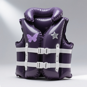 سترة نجاة قابلة للنفخ مخصصة للأطفال من مادة PVC للسباحة والتزلج على الماء، قابلة للتخصيص باللون والشعار - Product Image 4