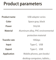 Adaptor USB a ke USB C 10Gbps, Konverter USB 3.1 Tipe C ke USB a untuk MacBook, iPhone 15, Laptop Samsung, Tablet, Flash Drive