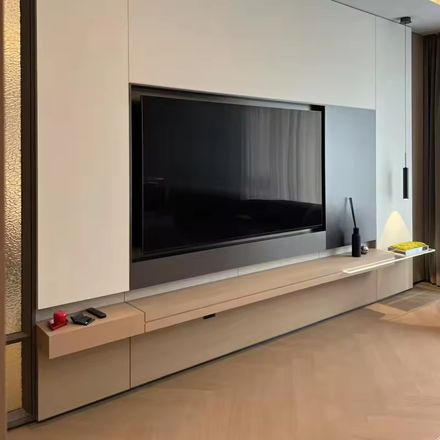 Luster Terra Modern Customizable Color Whole House TV Cabinet Glass Doors Multi-Purpose Storage for Living Room-Eco-Friendly