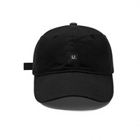 Casquette de baseball en coton à 6 panneaux avec visière Smile-Face, broderie machine, tendance, extra-large, quatre saisons, polyvalente pour homme adulte