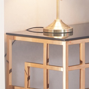 Glass Living Room Furniture Stainless Steel Rose Golden <strong>Mirrored</strong> <strong>Console</strong> <strong>Table</strong> - Product Image 6