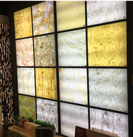 ZGSTONE Panneau mural en onyx translucide rétroéclairé, design moderne, pierre translucide, feuille de marbre, décoration intérieure d'hôtel, grande dalle