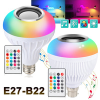 Ampoule LED RGB sans fil, lecture de musique, télécommande sans fil E26 E27 B22 pour maison hôtel Restaurant