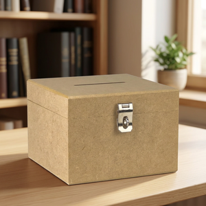 Modern High Quality AHMH MDF Fire Resistant Waterproof Portable Budget Planner Cash Savings Piggy Bank Combination Lock Square - Product Image 3