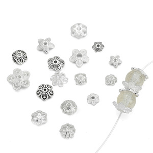 Cuentas espaciadoras de plata de ley 925 con diseño de flor hueca para la fabricación de pulseras, componentes de joyería, accesorios DIY - Product Image 4