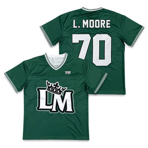 High Quality American Football Jersey Hip Hop Sports Streetwear Custom Sublimation V Neck Mesh <b>Cropped</b> Shirts - Product Image 3