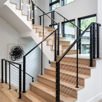 Escalier droit à poutres carrées modernes, structure en acier, pour villas, appartements et espaces intérieurs