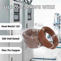 Fil de connexion 24AWG AWM UL3266 en cuivre étamé, résistant à la chaleur 300V 125°C, sans halogène, conforme RoHS, pour câblage interne électronique, en stock