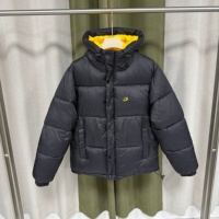 Manteau matelassé en coton à capuche avec doublure contrastante et broderie C, veste d'hiver chaude