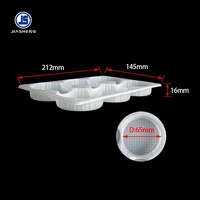 Plateau alimentaire en plastique thermoformé blanc jetable en PP à 6 cavités pour poissons et fruits de mer congelés, vente en gros