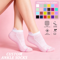 Calcetines de Algodón de Diseño de Fabricante para Mujer, Calcetines Deportivos Transpirables Unisex al por Mayor, Calcetines de Tobillo para Correr, Calcetines Personalizados