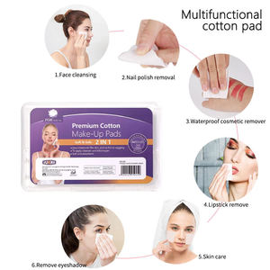 UUKKG OEM Tampons de coton carrés jetables pour le visage, lingettes démaquillantes, 3 couches, tampons de coton sandwich cosmétiques U01-U09 - Product Image 2