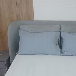 Funda de Almohada Rectangular Antiestática de Algodón Orgánico de Alta Calidad con Fibra de Plata, Diseño a Rayas, Tejida y Bordada, Protección EMF - Product Image 1