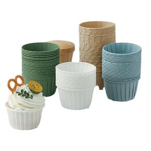 Tazas desechables para hornear magdalenas de grado alimenticio, taza para pastel, papel Kraft, taza redonda marrón para fiesta de cumpleaños, pastelería, olla para pastel - Product Image 6