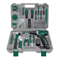 Ensemble d'outils électriques multifonctionnels en acier inoxydable 206 pièces, outils à main, clés, mallette rigide, batterie au lithium 8V - Vente chaude