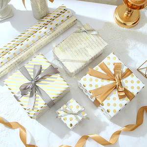 Recyclable Wholesale Customization Birthday Christmas Party Roll Gold Foil <b>Paper</b> 0.4*3m Gift Box Custom <b>Wrapping</b> <b>Paper</b> - Product Image 2