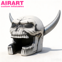 Calavera gonflable pour la décoration du Jour des Morts, tête de mort florale, accessoire effrayant, crâne de sucre gonflable