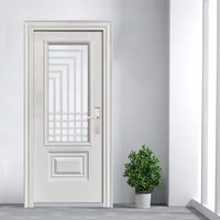 Portes en acier de sécurité, porte d'entrée en métal, porte extérieure imperméable de haute qualité en provenance de Chine, portes en acier avec vitrage pour la maison