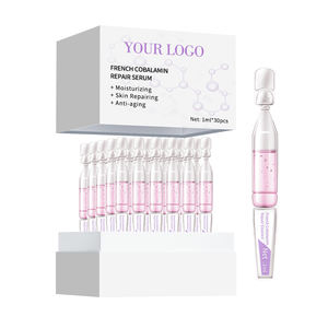 Etiqueta privada OEM vitamina B12 colágeno cuidado de la piel antienvejecimiento hidratante antiacné ácido hialurónico suero de ampolla Facial - Product Image 1