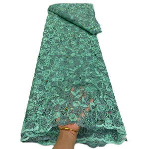 NI.AI - Telas de Encaje de Guipur Africanas de Alta Calidad, Tela de Encaje Nigeriana Bordada con Piedras para Confección de Vestidos de Fiesta - Product Image 5
