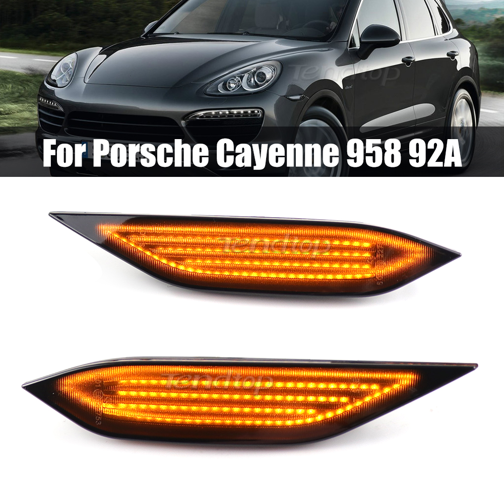 2PCS Dynamic LED Side Marker Lights for Porsche Cayenne 958 92A 2010-14 Sequential Turn signal Direction Bulb Car Parts Auto Parts Image 6