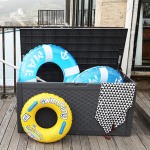 Boîte de <span class=keywords><strong>rangement</strong></span> en <span class=keywords><strong>osier</strong></span> pour terrasse en rotin Coussin pour terrasse en plastique d'extérieur Boîte étanche - Product Image 2
