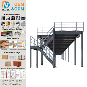 Rak Platform Lantai Mezzanine Baja Industri dengan Lapisan yang Dapat Disesuaikan dan Dikustomisasi untuk Penyimpanan Multi-Tingkat Gudang - Product Image 1