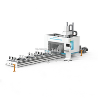 Centre d'usinage CNC à double broche pour le travail du bois, commande OSAI, 5 axes, pour pièces en bois longues