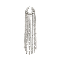 Nouveaux bijoux : Boucles d'oreilles rondes à pampilles de style cool avec une personnalité exagérée, chaîne longue et clips d'oreille sans œillet