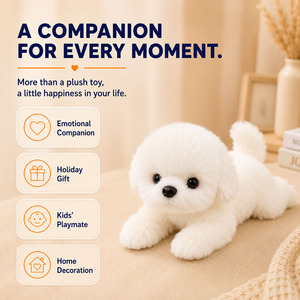 Fabricant de jouets en peluche réalistes pour chiens maltesiens OEM, logo personnalisé, marque privée, fournisseur en gros d'animaux en peluche - Product Image 3