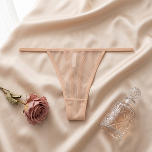 Tangas de malla sexys para mujer al por mayor, bragas transparentes de tiro bajo con tirantes finos, lencería transpirable de talla grande para mujer - Product Image 2