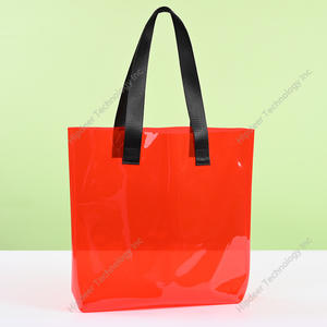 Custom logo Transparent <b>clear</b> Waterproof Neon Candy Color Beach PVC Gift Shopping <b>Tote</b> <b>Bag</b> - Product Image 4
