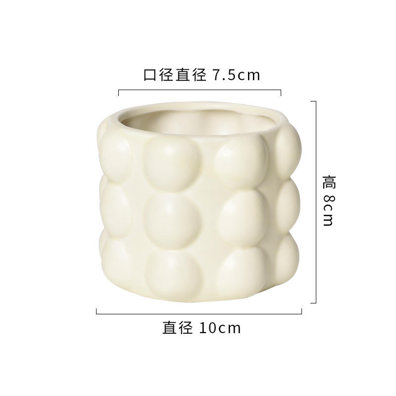 Perles bulles beige mat 9cm medium