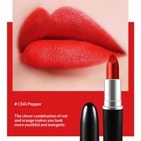 Ensemble de rouges à lèvres authentiques sans logo en gros, hydratant, longue durée, teinte rouge pur à base de pâte de haricots pour un effet blanchissant