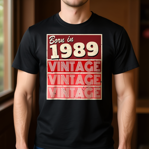 T-shirt vintage per compleanno Born In 1989, unisex per adulti, taglia media, girocollo, manica corta, stampa serigrafica - Product Image 3