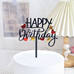 ที่เสียบเค้กอะคริลิค รูปดาวและหัวใจ ตกแต่งงานวันเกิด ลายฮันนี่แอนด์สวีทเนส - Product Image 3