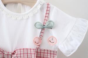 ชุดวันเกิดเด็กน่ารัก ชุดเดรสลายสก็อตสำหรับเด็กผู้หญิงจากจีน - Product Image 3