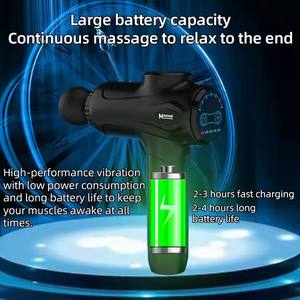 Pistola de masaje de tejido profundo recargable al por mayor masajeador corporal de nuevo diseño pantalla LCD 6 cabezales de masaje control de velocidad miofascial - Product Image 4