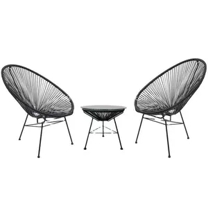 高品质现代设计师庭院户外椅定制彩色聚乙烯藤条阿卡普尔科椅套装