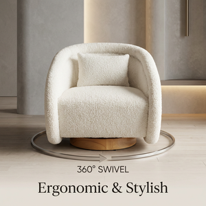 Prêt à expédier <span class=keywords><strong>Tissu</strong></span> Teddy 360 °   <span class=keywords><strong>Fauteuil</strong></span> <span class=keywords><strong>pivotant</strong></span> d'appoint, <span class=keywords><strong>fauteuil</strong></span> moderne <span class=keywords><strong>pivotant</strong></span> avec base en bois massif pour <span class=keywords><strong>salon</strong></span> et bureau à domicile - Product Image 6