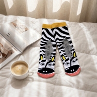 Chaussettes pour enfants - Chaussettes antidérapantes pour garçons et filles, motif animal amusant, spandex/polyester/coton, automne