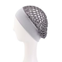Bonnet de nuit unisexe en satin élastique à large bord, crocheté à la main, respirant, pour chignon, modèle JDW-65